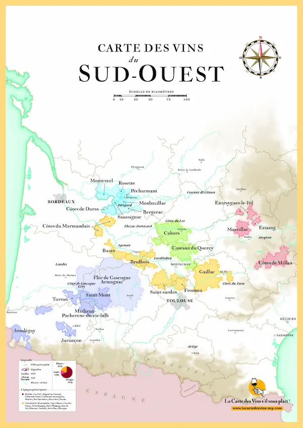 carte des vins région Sud Ouest